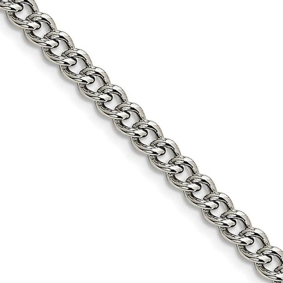 Men\'s 5.3mm Stainless Steel Round Curb Chain Necklace, 20 Inch